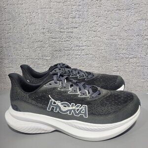 Hoka One One Mach 6 Wide Men's Size US 11.5 2E Black White Athletic Sneakers.